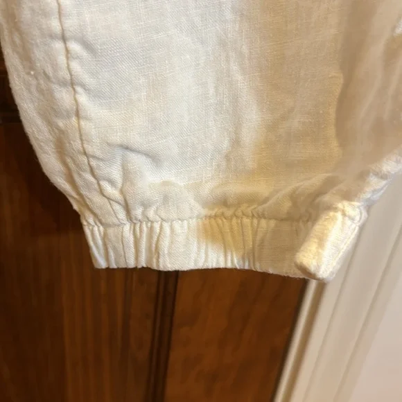 Athleta Retreat Linen High Rise Joggers, White, Size 16 - Picture 7 of 10
